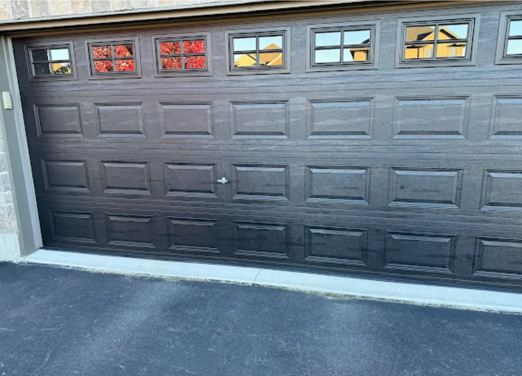 Freshly painted exterior garage door
